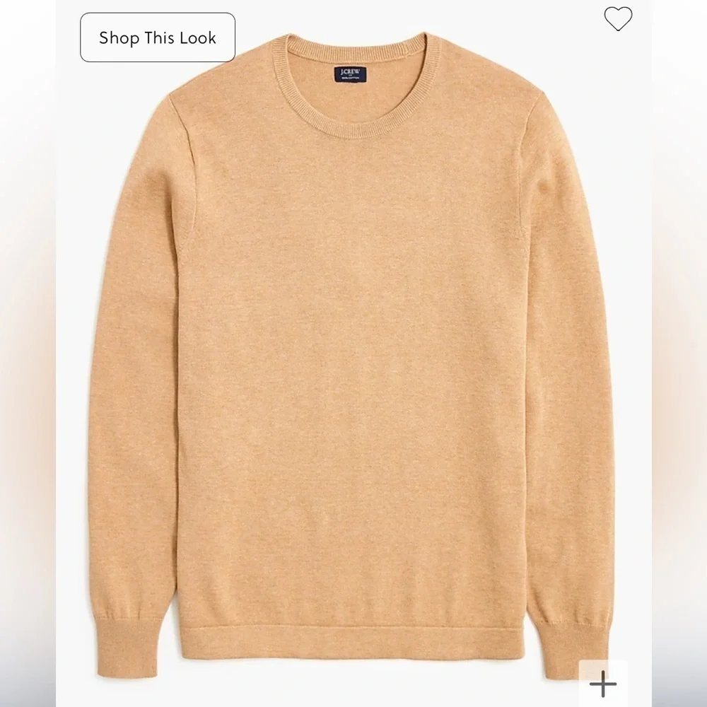 J crew heather latte Cotton crewneck sweater-tee